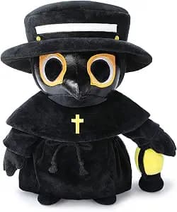 Plague Doctor Plush Toy, 16" Big Weighted Spook Cute Stuffed Plushie Pillow Doll, Soft Large Fluffy Halloween Hugging Cushion Decor, Present for Kids and Adults