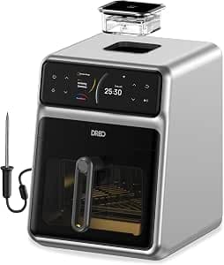 DREO ChefMaker Combi Fryer, Cook like a pro with just the press of a button, Smart Cooker with Cook probe, Water Atomizer, 3 professional cooking modes, 6 QT