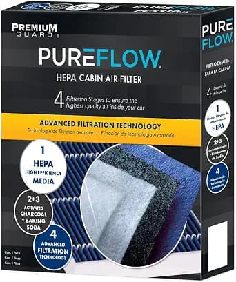 PureFlow HEPA Cabin Air Filter PC99458HX | Fits 2018-2024 BMW X3, 2019-2025 330i xDrive, 330i, 2022-2025 i4, 2019-2025 X4, 2020-2025 Toyota GR Supra, 2021-2025 BMW 430i