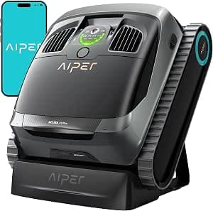 AIPER Scuba X1 Pro Pool Robot Floor and Wall, 25200 LPH Waterline Cleaning, Dual Motors Pool Vacuum Cleaner, 3 Suction Modes, Intelligent Path Plan and Cleaning Planning, Ideal for Recessed Pools 200
