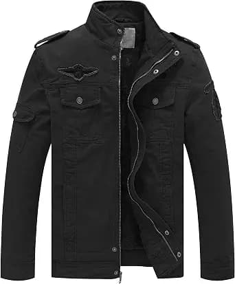 WenVen Men's Military Jacket Fleece Lined Winter Puffer Coat Cotton Windbreaker Parka