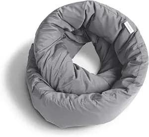 Huzi Infinity Pillow - Home Travel Soft Neck Scarf Support Sleep (Grey)