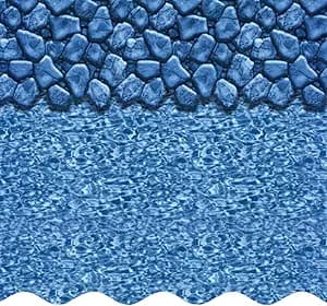 Smartline 27 ft Round Swimming Pool Liner | Boulder Swirl | Overlap Style | 54 Inch Wall Height | 20 Gauge Heavy Duty Virgin Vinyl | Designed for Steel Sided Above Ground Swimming Pools