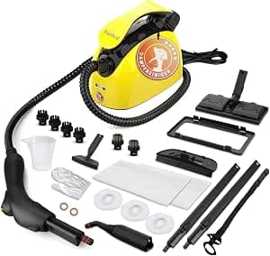 Multipurpose Steam Cleaner for All 21-Piece Accessories, Hand Steam Cleaner and Shoulder Strap, for Furniture, Sofa, Tiles, Floor, Window, Car, Upholstery (Yellow)