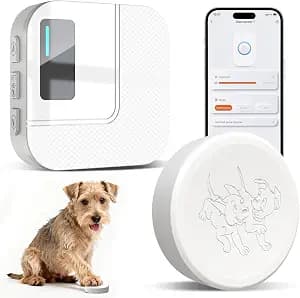 ChunHee WiFi Smart Dog Door Bell for Potty Training to Go Outside–Wireless Doggy Doorbell with Tuya Phone Notification–Waterproof Touch Button and Adjustable Volume, Multi-User Alerts(1 Dog Buttons)