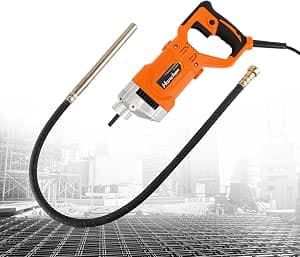 Hanchen Concrete Poker 1280W Concrete Vibrating Motor 5000r/min Aluminum Electric Industrial Vibrating Poker Vibrator with 2m Hose, Rod Diameter 35mm CE Certificated