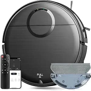 Robot Vacuum and Mop Combo, 2 in 1 Home Robot Vacuum Cleaners for with Schedule, Wi-Fi/App/Remote, Strong Suction, Self-Charging, Slim, Ideal for Hard Floor, Pet Hair, Low-Pile Carpet