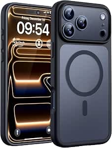 TOCOL for iPhone 17 Pro Max Case, Compatible with Magsafe, Full Camera Protection, Built-in Magnetic Ring, Translucent Matte Phone Case for iPhone 17 Pro Max 6.9 inch (Black)