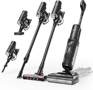 Tineco FLOOR ONE Switch S7 Stretch Wet Dry Vacuum Cleaner & Battery Vacuum Cleaner Set 5-in-1, FlashDry Self-Cleaning, DualBlock Anti-Tangle, 50 Min Running Time 22kPa Multifunctional Floor Cleaner for the Whole House