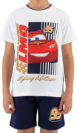 Disney Pixar Cars Boys T-Shirt and Shorts 2 Piece Pyjama Set for Boys Lightning McQueen Design Sizes 3 to 6 Years