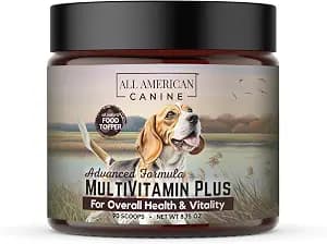Multivitamin Powder - Glucosamine & Chondroitin for Joint Health, Digestive Enzymes & Probiotics for Immunity, Skin & Coat, Beef Flavor 90 Servings