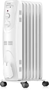 PELONIS Radiator Heater for Large Space, Electric Oil Filled Radiator, Dual Knobs, 1500W, Quiet Space Heater, 3 Modes, Tip-over Protection