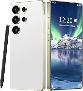 Huness I25 Ultra Unlocked Cell Phone,Built in Pen,16+1TB Unlocked Phone, Android 14 Battery 7000mAh 6.99" HD Screen Smartphone, 5G/Face ID/Fingerprint Lock/Dual SIM/GPS (White, 16+1TB)