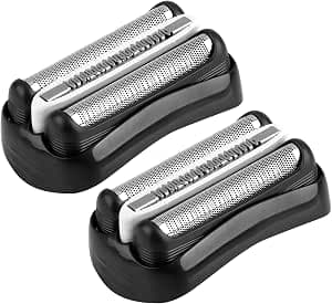 32B Series 3 Electric Shaver Replacement Head Compatible with Braun S3 3000s, 3010s, 3040s, 3050cc, 3080s, 3090cc, 310s, 320s, 330s, 340s, 350cc, Foil & Cutter Razor Heads, Black, 2 Pack
