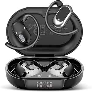 STECEi KI Übersetzer Kopfhörer, 3-in-1Bluetooth 5.4 Echtzeit Sprachübersetzer Kopfhörer Open Ear164 Sprachen mit App/6 Übersetzungsmodi, Übersetzer Ohrhörer, Long Battery Life for Travel Use Orange