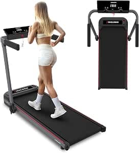 Walden Sports Folding Electric Treadmill with Handle - Portable Running Machine LCD Screen - 6.2mp/h Adjustable Speed