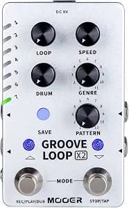 MOOER Groove Looper Pedal Drum Machine Stereo Guitar Loop Recorder Pedals | With 140 Minutes Loops, 14 Save Slots, 121 Drum Grooves, Editor Software (X2)