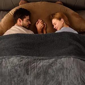 Bearhug Heated Blanket King Size 100" x 90" Dual Controller Electric Blanket, Velvet & Sherpa 10 Heating Levels & 1-12H Auto Off, Over-Heat Protect, ETL, Machine Washable