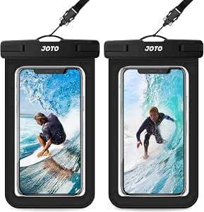 JOTO 2 Pack Waterproof Phone Pouch Case Up to 7", IPX8 Underwater Phone Case Protector Cellphone Dry Bag for iPhone 17/Air 16 15 14 13 12 Pro Max Xs Max XR X 8 7 6S Plus SE/Galaxy S24 S23 -Black