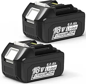 CHAUNVEN 6.0Ah Battery Replacement for Makita 18V Battery Compatible with 18 Volt BL1860B BL1850B BL1840B BL1830B BL1815B Batteries