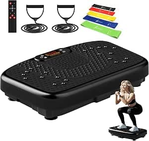 Vibration Plate Training Device with Resistance Bands for Training, SoftGym Vibration Plate for Lymphatic Drainage, Full Body Vibration Platform, Waver Vibration Plate for Weight Loss, 180 kg