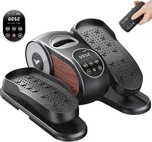 MERACH Under Desk Elliptical Machine, Leg Exerciser While Sitting for Seniors with Remote Control & 12-Speeds, Quiet Portable Electric Seated Pedal Exerciser Machine for Home Office
