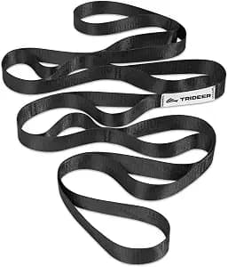 Trideer Stretching Strap for Physical Therapy & Home Rehab, Non-Elastic Yoga Stretch Strap with Loops for Mobility, Yoga & Pilates Stretching