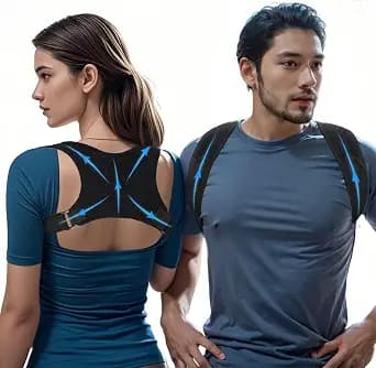 Universal Fit Upper Back Brace - Adjustable Posture Corrector Under Clothes for Adult & Children - Neck and Shoulder Pain Relief - Workout Gear for Enhanced Performance and Safety Black