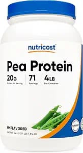 Nutricost Pea Protein Powder (4 LBS) Unflavored - 20g of Vegan Pea Protein Isolate, GMO-Free, Gluten-Free, 71 Servings