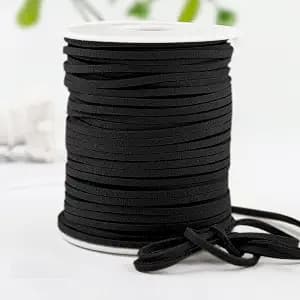Faux Suede Leather Cord,2.5mm 50 Yards Thin Leather String for Jewelry Making, Gift Wrap,Leather Lace, DIY Crafts(Black,1/8 inch x 50 Yards)