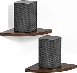 Corner Speaker Shelf for Small Speaker Wall Mount, Wooden Floating Speaker Shelf for Samsung, Sony, Bose, JBL, LG Speaker Wall Mount - Corner Speaker Mount for Most of Satellite Speakers, Set of 2