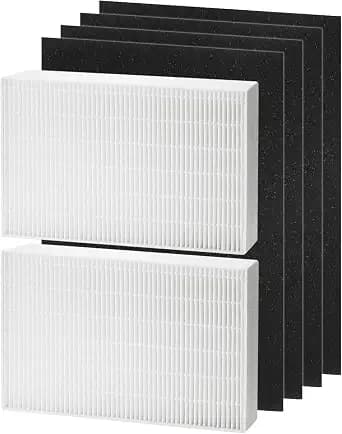 HPA200 Filter Replacement for Honeywell Air Purifier HPA200 Series | Fits for Honeywell Air Purifier HPA200, HPA201, HA202, HPA204, HPA250, HPA5200, 2 HEPA R and 4 Precut Carbon Pre-Filters A