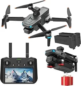 NewUpgraded Touch Screen Tablet Remote Professional Shooting Drones with Camera for Adults 4K HD, 360 Obstacle Avoidance, Payload Release, 3 Axis Gimbal Anti-shake, 84 Minutes Long Battery, Up to 5 Miles Range, Time-lapse, 50×Zoom, Rainproof, GPS Safe Height Auto Return