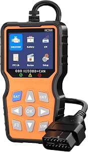 OBD2 Diagnostic Device, Car Fault Reader with Battery Tester Function, 13 Languages Car Reader for All Vehicles After 2003, Universal Error Code for BMW, VW, Mercedes, All Vehicles