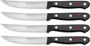 WÜSTHOF Gourmet 4-Piece Steak Knife Set, Black