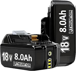2 x 18 V 8.0 Ah/8000 mAh replacement battery for Makita BL1860B BL1860 BL1840 BL1830 BL1860B BL1815 BL1835 BL1860B BL1850B BL1845 BL1850 194205 3 LXT 400 with LED Tool Battery