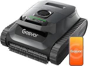 (2026 New) Gosvor Pool Vacuum LiteVac G1, Wall & Waterline & Platform Cleaning, 15.2 lbs Ultra-Lightweight, Up to 200-Min Runtime, Double Filtration, Smart Navigation & App, For Pools up to 2153 sq.ft