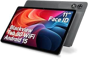 Blackview Tab90 WiFi Android 15 Tablet 11 Inches, 12 (4+8Expansion) GB RAM 128GB Storage Space (2TB TF), Large Display Widevide L1, Octa-core T606, 8200mAh Battery, 5G WiFi, Dual Camera 13MP + 8MP,