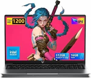 ACEMAGIC 16" FHD Laptop with Quad-Core N95 Processor Up to 3.4GHz (Beat N5205) Laptops Computer,16GB DDR4 RAM 512GB SSD, 1200 HD Notebook, Support WiFi 5, BT5, USB3.2, TF, 5000mAh Long-Lasting Battery