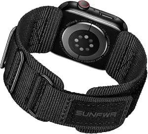 SUNFWR Rugged Nylon Band for Apple Watch Ultra 3&2&1 49mm 46mm 45mm 44mm 42mm Men,Velcro Tactical Military Strap for iWatch Series 11/10/9/8/7/6/5/4/3/2/1/SE
