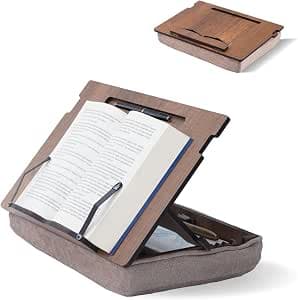 Vigo Wood Adjustable Wooden Book Holder - Elevate Your Reading Experience with Premium Craftsmanship and 5 Angles for Optimal Comfort - Convenient Storage Compartment for Books, Tablets, and Cookbooks