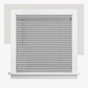 CHICOLOGY Cordless Mini Blinds for Indoor Windows, 35" W x 60" H, Gray Vinyl 1" Slats with Tilt Wand, Light Filtering to Room Darkening, Moisture-Resistant, Child-Safe, Screw-Mount Installation