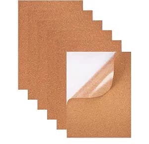 BENECREAT 8 Pack Self-Adhesive Cork Sheets 1mm Thick A4 Rectangle Insulation Cork Backing Sheets for Coaster, Wall Decoration, Wedding Party, DIY Crafts Supplies, 8.3" x 11.8"