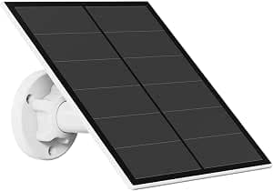 Solar Panel for Surveillance Camera Outdoor Battery, 5 W Solar Module for DC 5 V Outdoor Battery Camera, Solar Panel with Micro USB and USB-C Connection, Adjustable Bracket, IP65 Waterproof, 9.8 ft