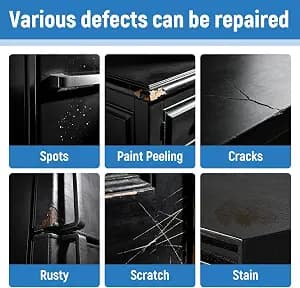 Black Touch Up Paint High-Gloss Black Multi Surface Acrylic Touch Up Paint Pen Scratch Repair for Metal,Wall,Cabinets,Appliances,Wood,Door,Furniture,Enamel 1.5 Fl Oz