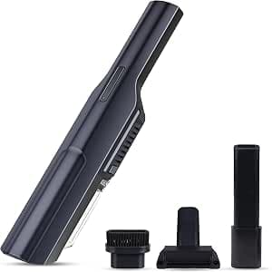 EcoNour Cordless Handheld Vacuum Cleaner | 12000Pa Suction | 25-30Mins Long Runtime | Mini hoover with Multiple Brush Heads for Office, Home, Kitchen, Car, Pet Hair Cleaning - Black