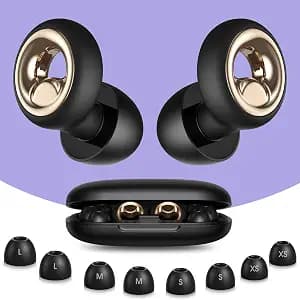 Ear Plugs for Sleeping Noise Cancelling, 60dB Soft Ear Plugs for Concert, Reusable Earplugs with 8 Ear Tips for Sleeping, Snoring, Concerts, Travel, Work, Study & Shooting(Obsidian)