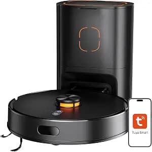Robot Vacuum and Mop Combo, 90-Day Self-Emptying, 10,000 Pa Suction, with dToF & Laser Navigation & Smart Mapping, Anti-Tangle, 160-Min Runtime, Ideal for Hard Floors, Pet Hair & Carpets