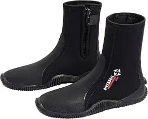 Skyone Neoprene Dive Boots Men Women, Surf Booties Scuba Diving Boots 5MM, Wetsuit Booties Scuba Shoes with Anti-Slip Premium Rubber Sole for Sailing Snorkeling Boating