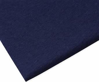 JMW.® 100% Cotton Navy Blue Plain Fabric, 1 Metre x 150 CM (60 Inches) - Ideal for Arts & Crafts, Dressmaking, Quilting, Sewing, Bedding, Pillowcases, Bunting
